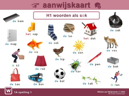 1A SPELLING 1 | aanwijskaarten| gratis download