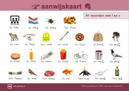 1A Spelling 2 - Aanwijskaarten | gratis download 