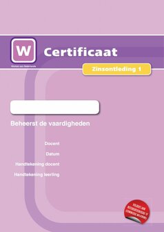 1F Zinsontleding 1 - certificaat