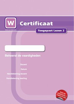 1F Toegepast lezen 2 - Certificaat