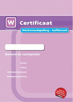 1F Buffelwerk Werkwoordspelling - certificaat