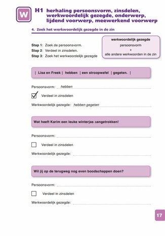 1F Zinsontleding 2  - Lesmateriaal (Wire-O)