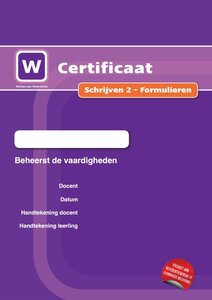 1P - Schrijven 2 - formulieren - Certificaat